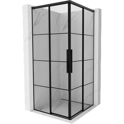 Mexen Rox Duo плъзгаща се душ кабина 85 x 85 cm, черна решетка, черна - 8C2D-085-085-70-77 (8C2D-085-085-70-77)