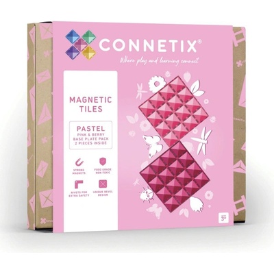 CONNETIX Sada 2 magnetických podložiek Pastel berry a ružová