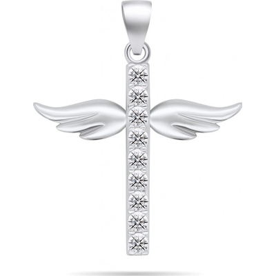 Brilio Silver stříbrný přívěsek se zirkony Andělský křížek PT67W