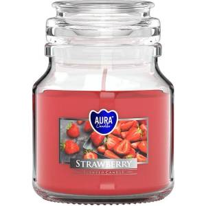 BISPOL Ароматна свещ Bispol Aura - Strawberry, 120 g (snd71-73)