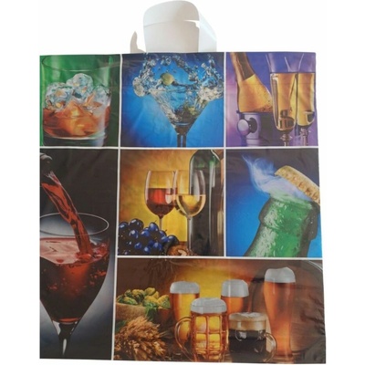 LDPE taška 42+5x47 cm s potlačou Alkohol EXTRA PEVNÁ 25ks Variant: 25ks
