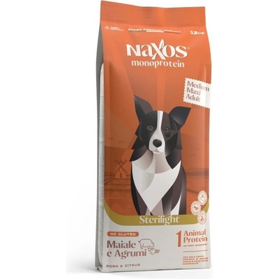 Naxos monoprotein sterilight Medium & Maxi vepřové maso s citrusy 12 kg