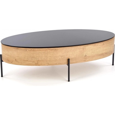 Halmar Zenga sklo černé, dub zlatý – Zboží Dáma