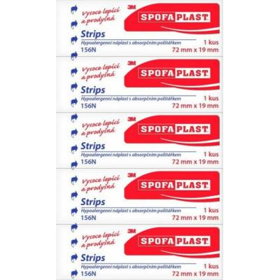Spofaplast náplast kusová textilní 72 x 19 mm 5 ks