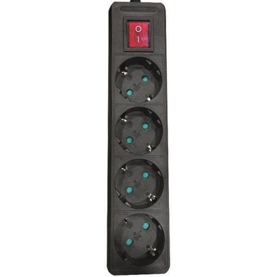 EUROLAMP Разклонител EUROLAMP SA - 10204, 4 гнезда, 1.5m, черен (147-62262)