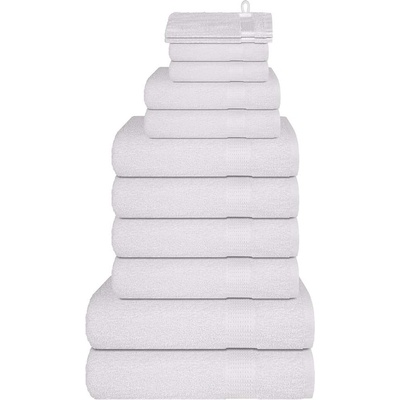 vidaXL Комплект кърпи FROGN, 12 части, бял, 360 г/м2 (137095)