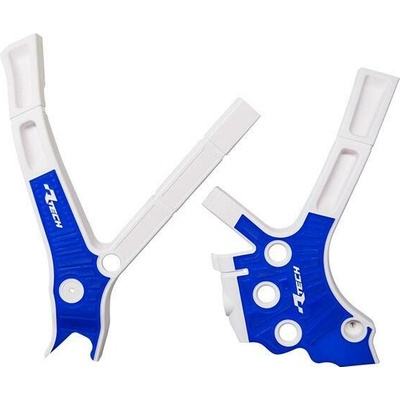 RACETECH (RTECH) kompletní kryty rámu BI-MATERIAL SUPER GRIP YAMAHA YZ 125 / 250 '05-'24, FANTIC XE / XX 125 / 250 / 300 '21-'24 barva bílá / modrá