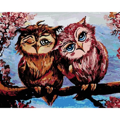 zuty Malování Podle Čísel Sovy Na Stromě 80 x 100 Cm Plátno Rám
