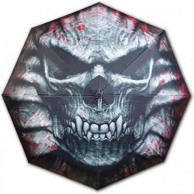 Spiral goth skull deštník černý