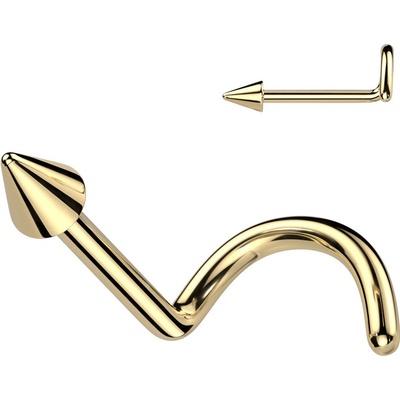 Steel Edge titánový piercing do nosa hrot SET23NOS03 Zlata
