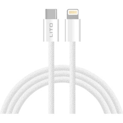Lito - Кабел за данни (LD04) - Type-C към Lightning Fast Charging PD60W, 2m - Бял