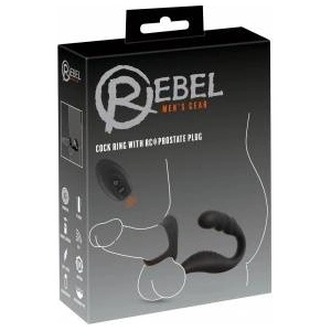 Rebellion Rebel RC Prostate Plug & Dual Support Ring Set, Silicone, Black