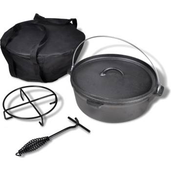 vidaXL 41563 Litinový hrnec 5,6 L Dutch Oven s příslušenstvím