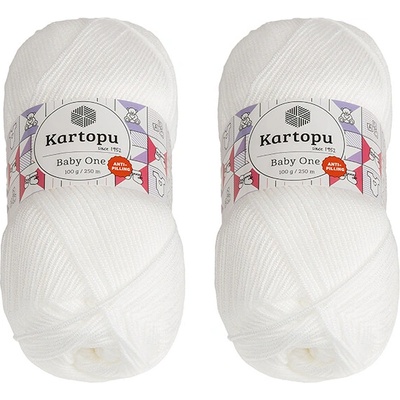 Bellatex SET 2ks - Příze BABY ONE Bílá 100g / 250 m