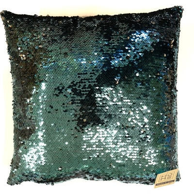 Home Elements Vankúš s flitrami,modro strieborný 40x40