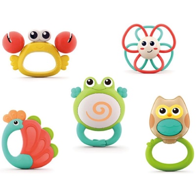 Hola Toys Комплект бебешки дрънкалки Hola Toys - Оркестър от животни, 5 части (110367)