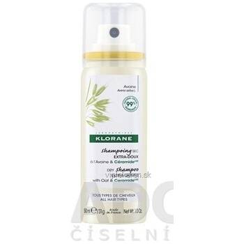 Klorane jemný suchý šampon pro tmavé vlasy Oves 50 ml