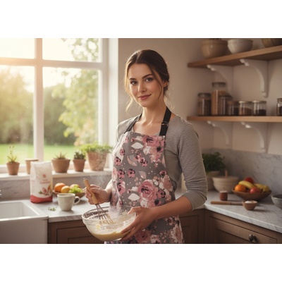 BBK Kuchyňská bavlněná zástěra PATELS šedá 60x75 cm 100% bavlna