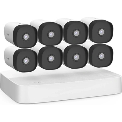 TENDA Комплект охранителни камери TENDA K8P-4TR, 8 Channel PoE HD Video Security Kit K8P-4TR includes 1 PoE NVR and 8 PoE bullet security cameras (68509)
