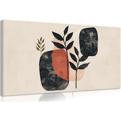 Obraz japandi zátiší listů - 120x80