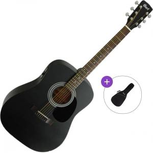 Cort AF510E Basic SET Black Satin Електро-акустична китара Дреднаут