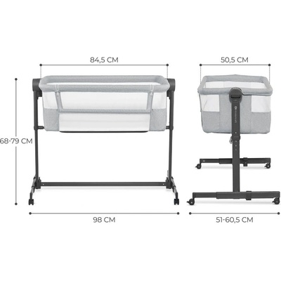 KinderKraft NESTE UP 2 бебешка кошара LIGHT GREY (5902533924523)