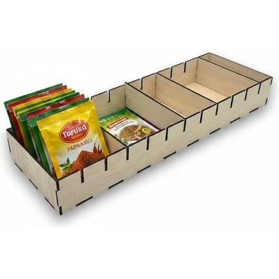 usporadejto.cz Organizér do zásuvky s priehradkami, vložka do zásuvky, drevený VASKY, 45,5 x 20 x 6 cm