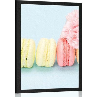 Plakát chutné makronky - 40x60 black