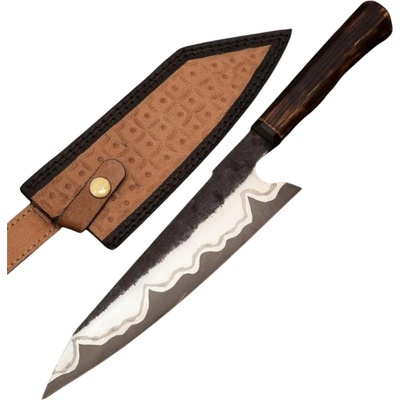 HARAHU Дамаски кухненски нож AM-38755 - Chef / Кафяв KP38755