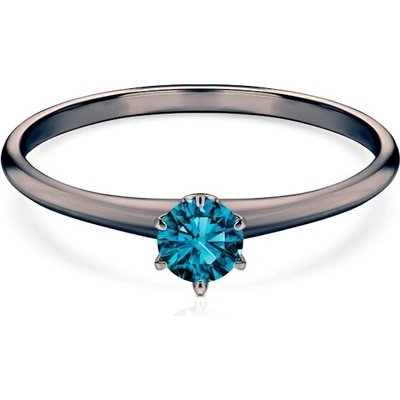 Savicki Zásnubný prsteň The Journey čierne zlato modrý diamant diamanty TJ R6 NDIA DIA CZ