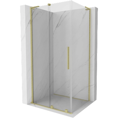 Mexen Velar L плъзгаща се душ кабина 110 x 120 см, прозрачна, златиста четка - 871-110-120-03-55 (871-110-120-03-55)