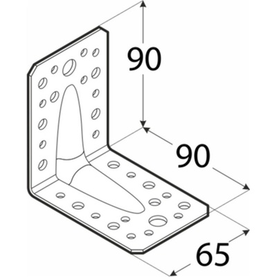 Domax Úhelník s prolisem KP 1, 90 x 90 x 65, zinek – Zboží Mobilmania