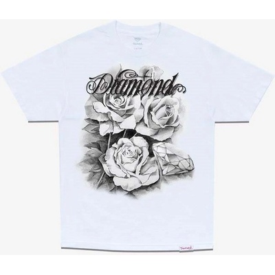 Diamond triko Giant Script Blossom S/S White