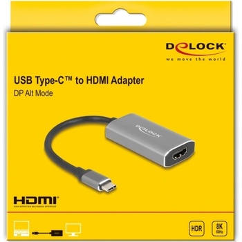 Delock Адаптер Delock - 62632, USB-C/HDMI DP alt Mode, сив (DELOCK-62632)