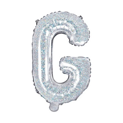 PartyDeco Fóliový balón Písmeno ''G'' 35cm holografický