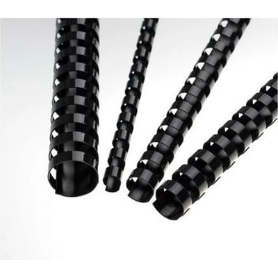 Plastové hřbety pro kroužkovou vazbu 19 mm, černé, 100 ks