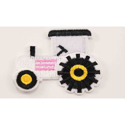 Nažehľovacia záplata - Traktor 4,5 cm x 5,5 cm - VIAC FAREBNÝCH VARIANT biela