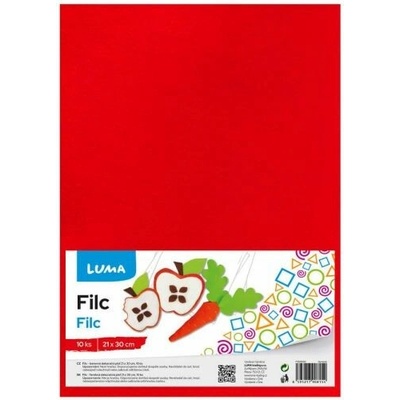 Filc A4 červený LUMA, 10ks