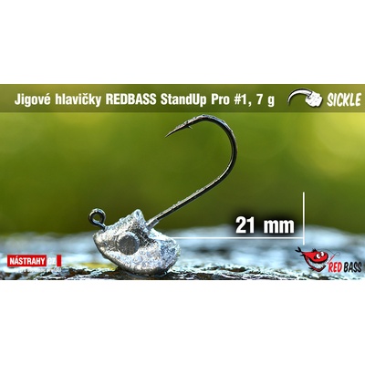 REDBASS Neváznoucí jigová hlava StandUp Pro Sickle vel.1 18 - 25mm 7g 5 ks