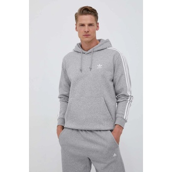 Adidas Суичър adidas Originals 3-Stripes в сиво с качулка меланжов десен IL2496 (IL2496)