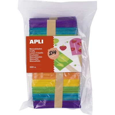 Nanuková dřívka Apli, 114 x 10 mm, Jumbo pack, mix barev