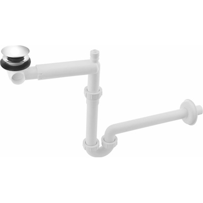 Bruckner URBINO Umývadlový sifón šetriaci miesto s Click Clack výpustou, 1"1/4, odpad 32 mm, biela 151.133.0