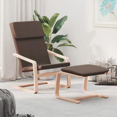 vidaXL 3154417 Relaxační s podnožkou tmavě hnědé textil