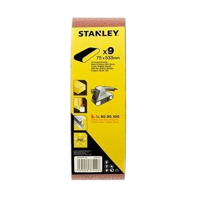 Stanley Kartonové balení, brusný pás 75 x 533 mm 9ks