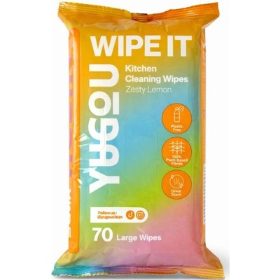 Yugou čistící ubrousky na povrchy v kuchyni, Wipe It! Zesty Lemon 70 ks