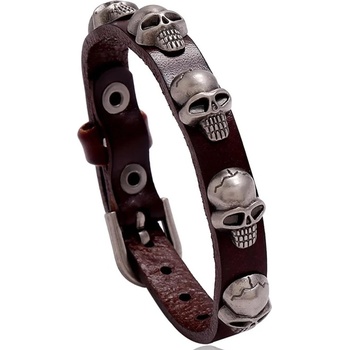 HARAHU Гривна Small Skull - Тъмно кафяво KP33406 (33406)