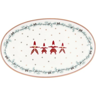 GREEN GATE Servírovací talíř Juana White 24 cm, bílá barva, porcelán