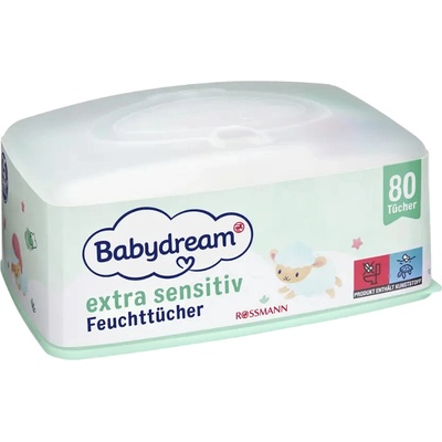 Babydream Vlhčené ubrousky extra sensitive box 80 ks