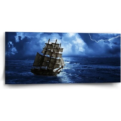 Sablio Obraz Loď v búrke - 110x50 cm