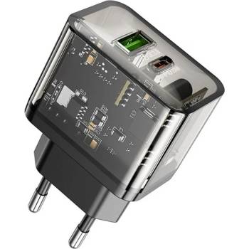hoco. Зарядно устройство HOCO N34 за USB+Type-C гнездо 20W, бързо зарядно устройство PD 3.0, ЧЕРНО (N34)